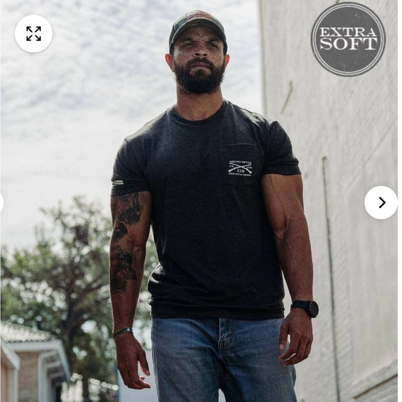 Basic Pocket T-Shirt- Black Heather Grunt Style - Picture 3 of 5